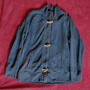 Old Navy Blue Toggle Button Zipper Sweatshirt Comfy Warm w/Pockets Women's L